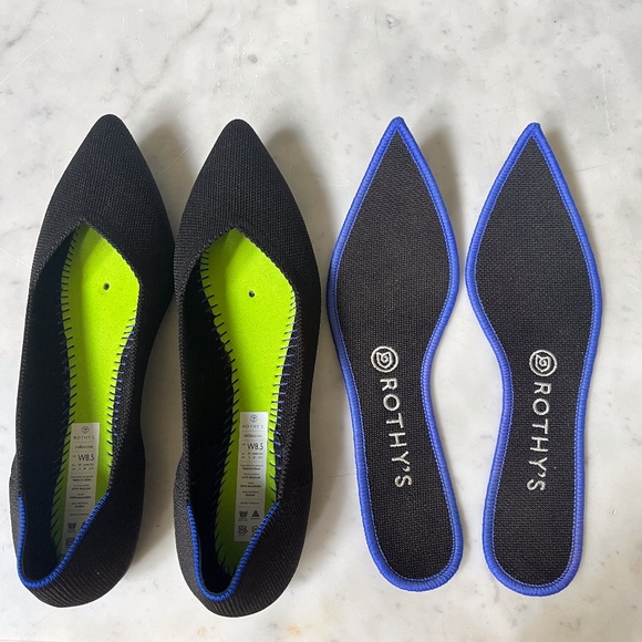 Rothy's The Point Classic Black Flat Size W8.5 Excellent! - Picture 10 of 12